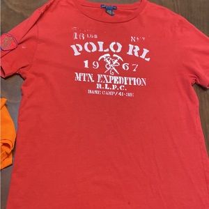 2 polo tees and are like new. Worn just a few times fit, look just like new.